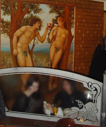 De Verboden Frucht from Hogaarden - artwork at the Bier Markt; photo by Lucy Saunders