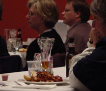 Attndees of NASFT BBQ session sample the beer and cue